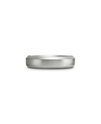 Men's 18K White Gold Wedding Beveled Bands by DAVID YURMAN