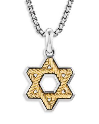 Men's 18K Yellow Gold & Sterling Silver Amulets Cable Star of David Pendant by DAVID YURMAN