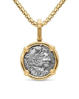 Men's Alexander the Great Amulet in Sterling Silver with 18K Yellow Gold by DAVID YURMAN