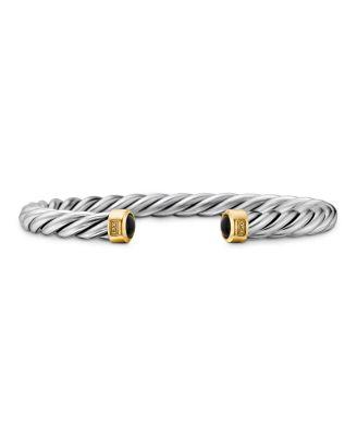Men's Cable Cuff Bracelet in Sterling Silver & 18K Yellow Gold by DAVID YURMAN