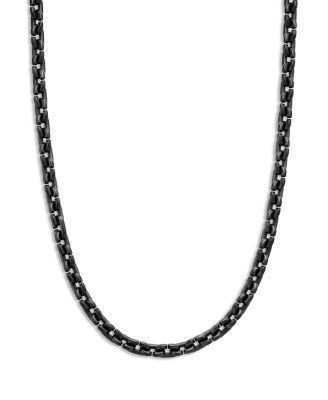 Men's Chain Link Narrow Necklace with Black Titanium 26" by DAVID YURMAN