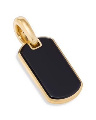 Men's Chevron Tag in 18K Yellow Gold with Black Onyx by DAVID YURMAN