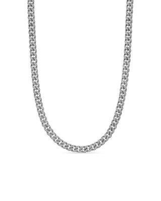 Men's Curb Chain Necklace in Sterling Silver with Diamonds by DAVID YURMAN