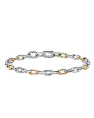 Men's DY Madison&reg; Chain Bracelet in Sterling Silver with 18K Yellow Gold by DAVID YURMAN