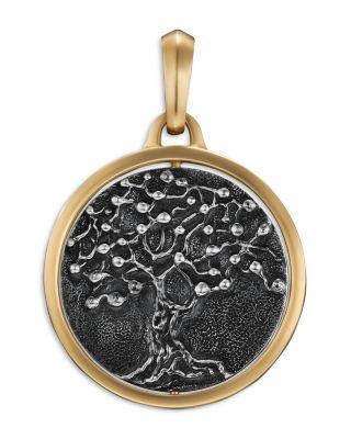 Men's Life & Death Duality Amulet in Sterling Silver with 18K Yellow Gold by DAVID YURMAN