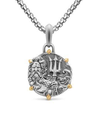 Men's Poseidon Amulet in Sterling Silver with 18K Yellow Gold by DAVID YURMAN