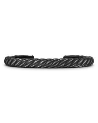 Men's Sculpted Cable Cuff Bracelet in Black Titanium by DAVID YURMAN
