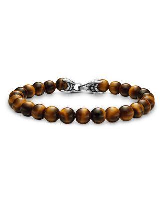 Men's Spiritual Beads Bracelet in Sterling Silver with Tigers Eye by DAVID YURMAN