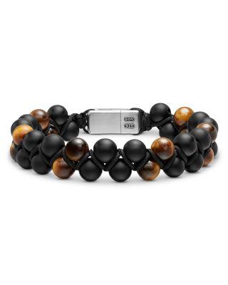 Men's Spiritual Beads Two Row Woven Bracelet Collection with Black Onyx by DAVID YURMAN
