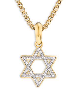 Men's Star of David Pendant in 18K Yellow Gold with Diamonds by DAVID YURMAN