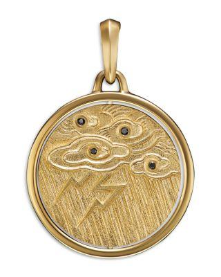 Men's Storm Duality Amulet in 18K Yellow Gold with Diamonds by DAVID YURMAN