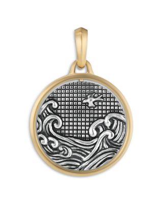 Men's Water & Fire Duality Amulet in Sterling Silver with 18K Yellow Gold by DAVID YURMAN