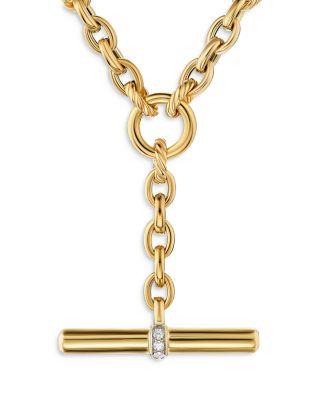 Mercer Petite Toggle Chain Necklace in 18K Yellow Gold with Diamonds by DAVID YURMAN