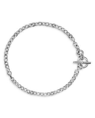 Mercer Toggle Chain Necklace in Sterling Silver with Diamonds by DAVID YURMAN
