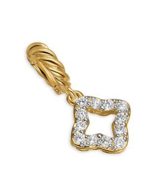 Micro Pav&eacute; Quatrefoil Amulet in 18K Yellow Gold with Diamonds by DAVID YURMAN