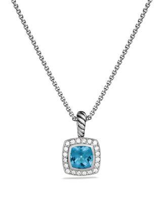 Petite Albion Pendant with Colored Gemstone & Diamonds on Chain by DAVID YURMAN