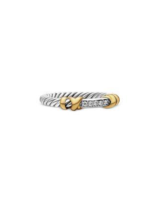 Petite Helena Wrap Band Ring in Sterling Silver with 18K Yellow Gold and Diamonds by DAVID YURMAN