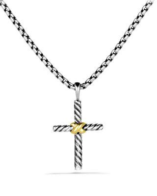 Petite X Cross Necklace with 14K Gold by DAVID YURMAN