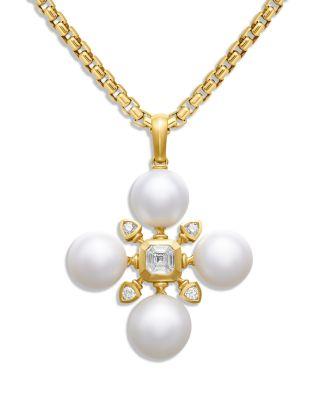 Renaissance Pearl Pendant in 18K Yellow Gold with Pearls and Diamonds by DAVID YURMAN