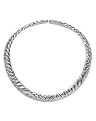 Sculpted Cable Flex Necklace in Sterling Silver by DAVID YURMAN