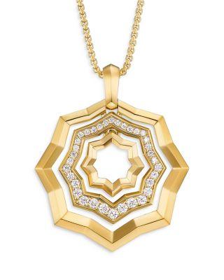 Stax Zig Zag Pendant Necklace in 18K Yellow Gold with Diamonds by DAVID YURMAN