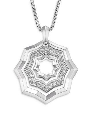 Stax Zig Zag Pendant Necklace in Sterling Silver with Diamonds by DAVID YURMAN