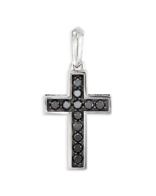 Sterling Silver Cross Pendant with Pav&eacute; Black Diamonds by DAVID YURMAN