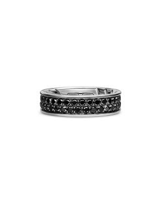 Streamline&reg; Band Ring in Sterling Silver with Black Diamonds by DAVID YURMAN