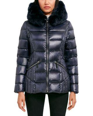 Nikki Shearling Trim Puffer Coat by DAWN LEVY