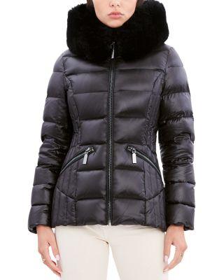 Nikki Shearling Trim Puffer Coat by DAWN LEVY