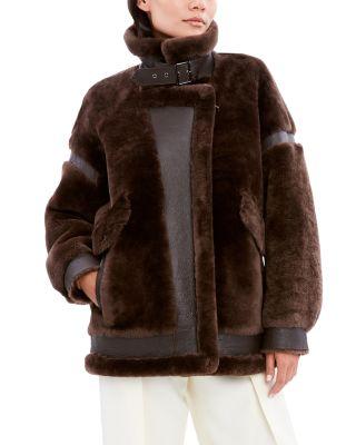 Sean Geniune Shearling & Leather Coat by DAWN LEVY