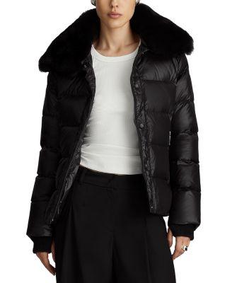 Vera Shearling Trim Down Coat by DAWN LEVY