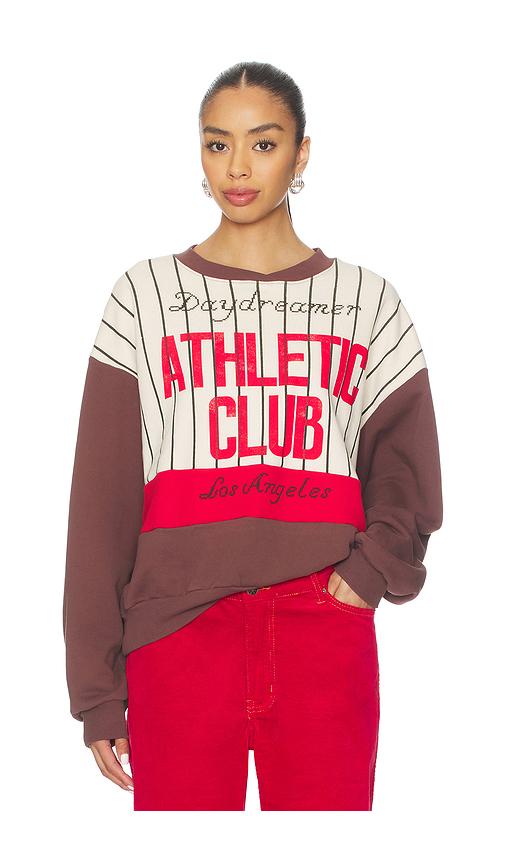 DAYDREAMER Athletic Club Colorblocked Sweatshirt in Brown by DAYDREAMER