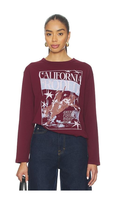 DAYDREAMER California Rodeo Crew Long Sleeve in Burgundy by DAYDREAMER