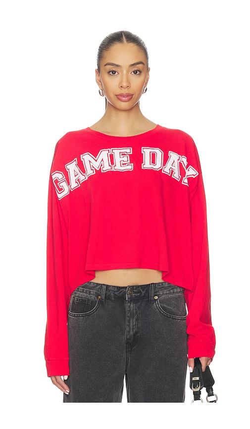 DAYDREAMER Game Day Meet & Greet Long Sleeve Top in Red by DAYDREAMER