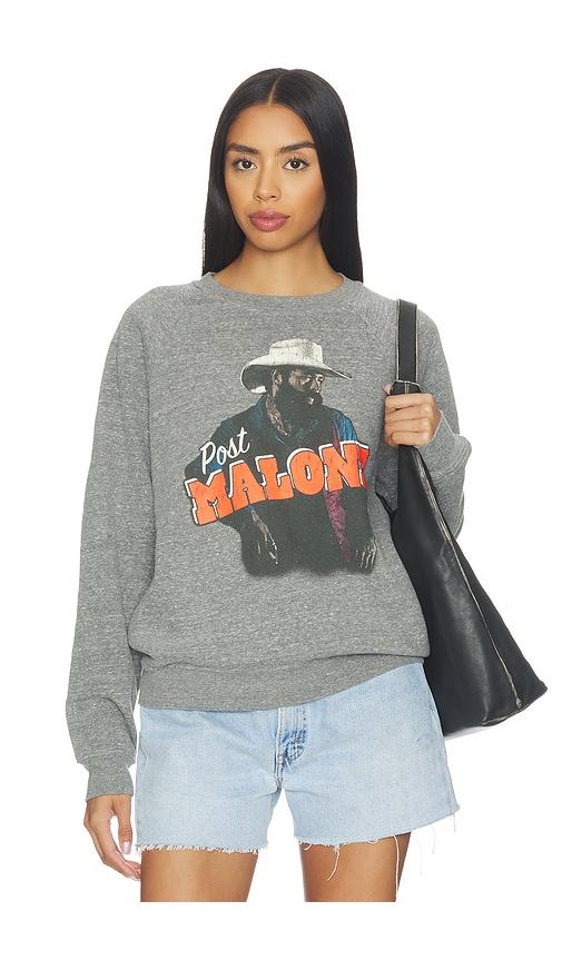 DAYDREAMER Post Malone Posty Leanin Vintage Raglan Sweatshirt in Grey by DAYDREAMER