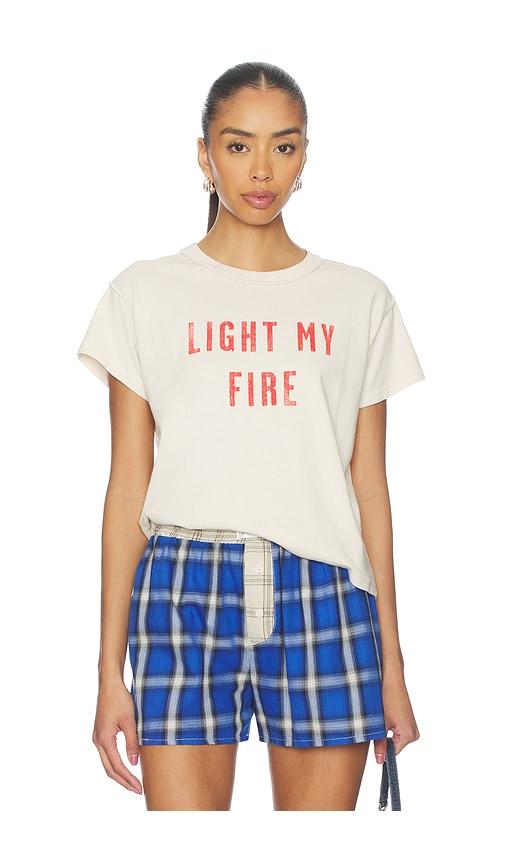 DAYDREAMER The Doors Light My Fire Reverse Gf Tee in Cream by DAYDREAMER