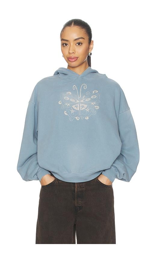 DAYDREAMER Witchy Butterfly Oversized Hoodie in Baby Blue by DAYDREAMER