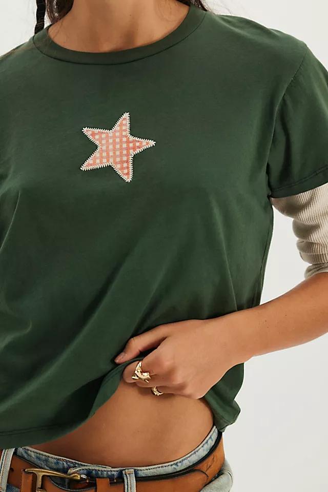 Daydreamer Applique Star Twofer Long Sleeve Top by DAYDREAMER | FREE PEOPLE