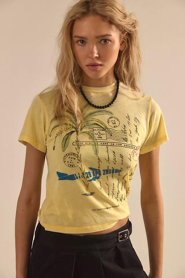 Daydreamer Postcards Burnout Vintage Baby Tee by DAYDREAMER | FREE PEOPLE