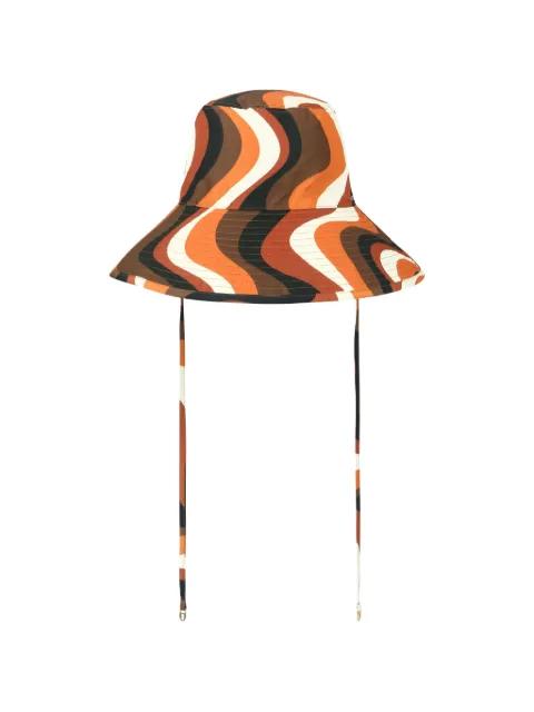 Sunset swirl-print wide-brim hat by DAZE DAYZ
