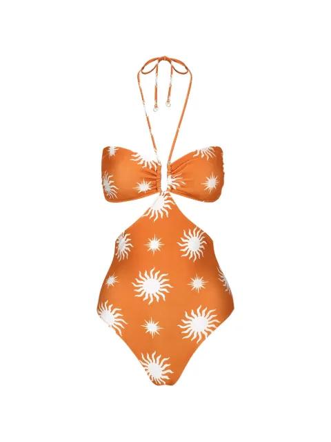 sun-print cutout swimsuit by DAZE DAYZ