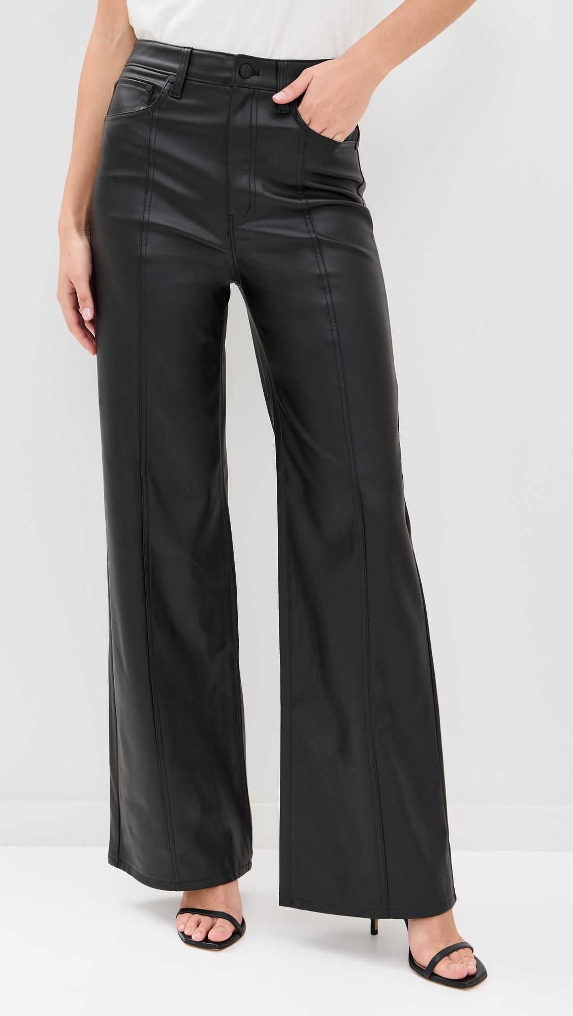 Far Out Faux Leather Pants With Seaming by DAZE