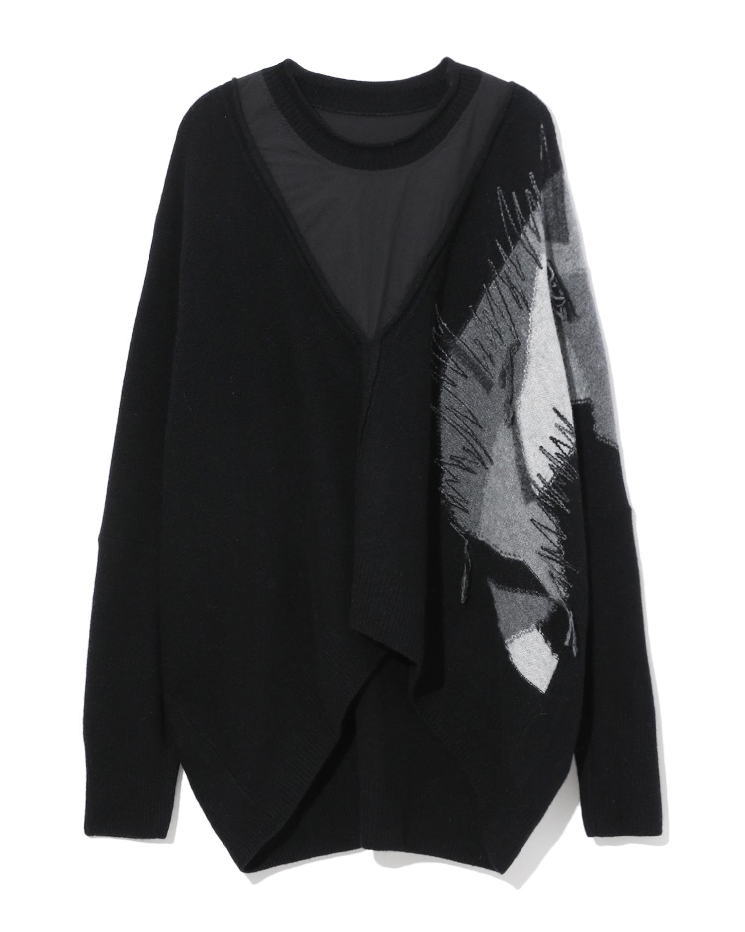 Panelled patchwork sweater by D'DEMOO