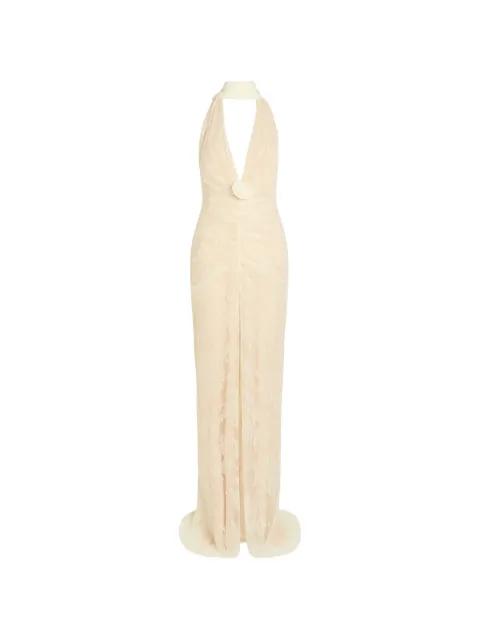 Amora lace floral-applique maxi dress by DE LA VALI