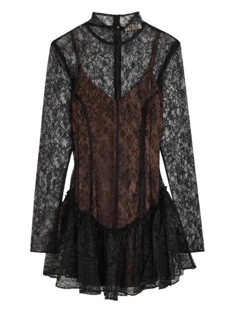 Brisa lace ruffled mini dress by DE LA VALI