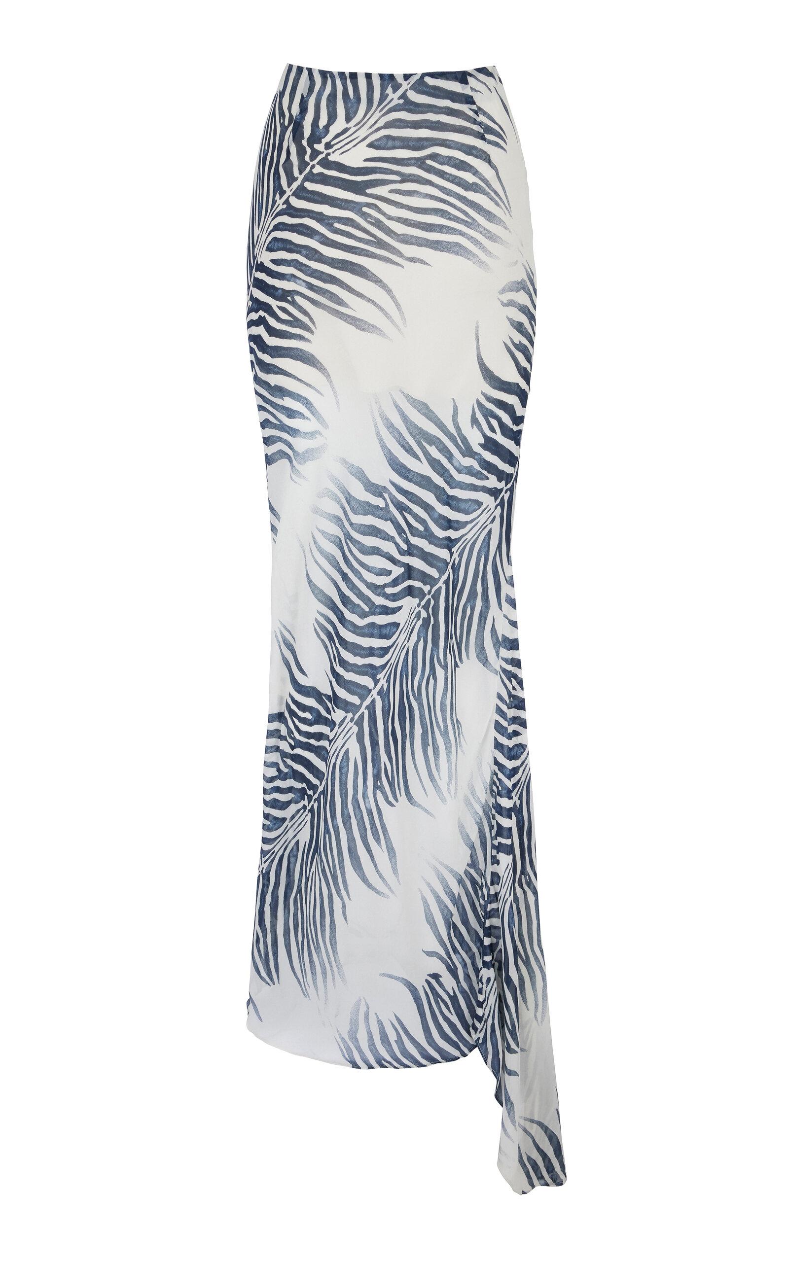 De La Vali Diosa Zebra Georgette Maxi Skirt - Moda Operandi by DE LA VALI