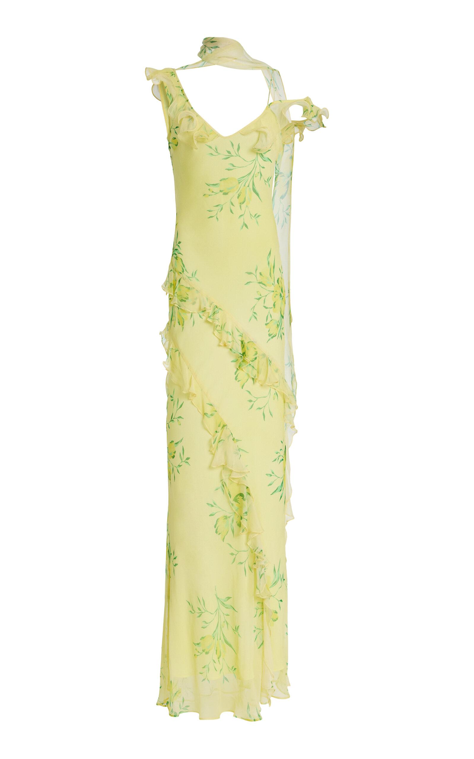 De La Vali Exclusive Hemera Ruffled Silk Maxi Dress - Moda Operandi by DE LA VALI