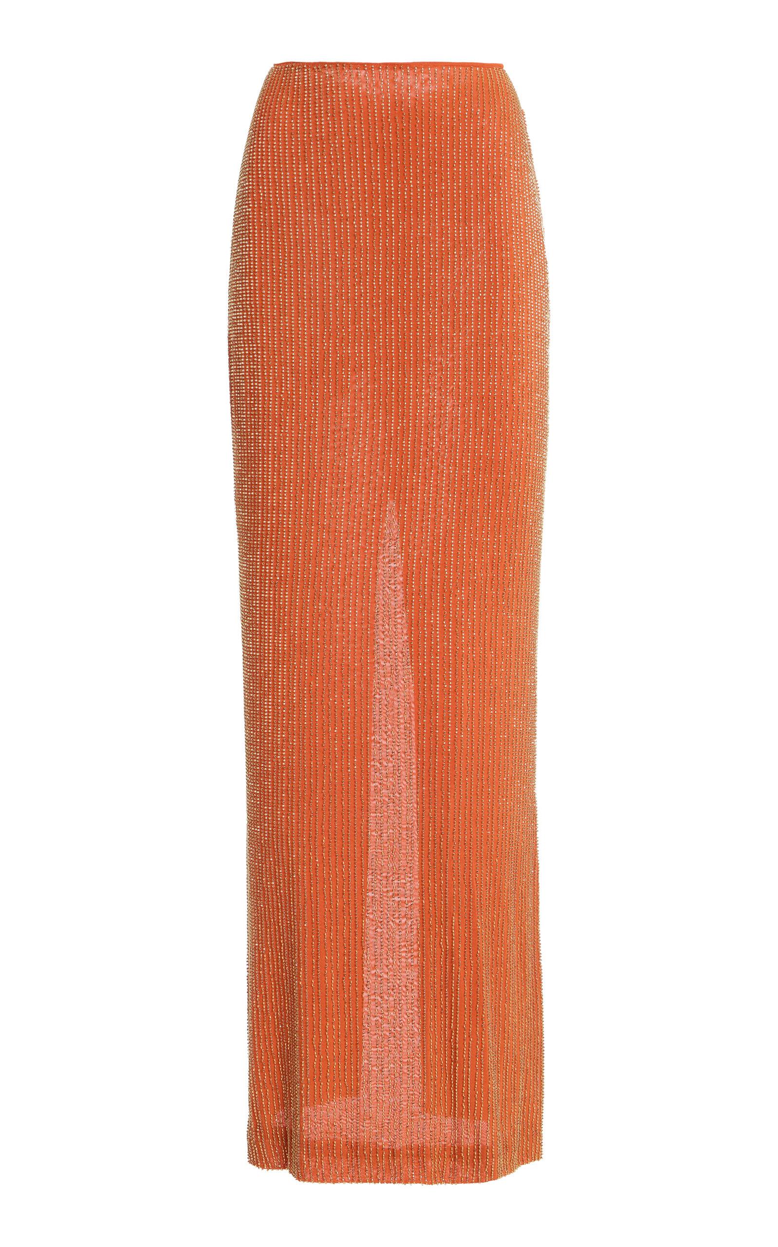 De La Vali Exclusive La Isla Palma Beaded Knit Maxi Skirt - Moda Operandi by DE LA VALI
