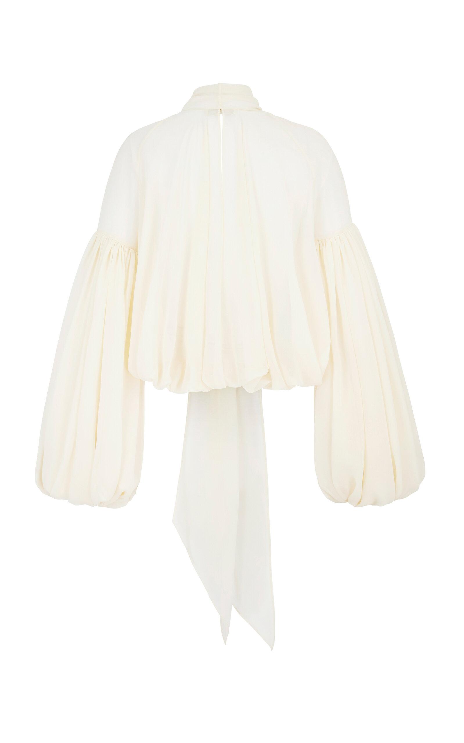 De La Vali Solana Crepe Tie-Neck Top - Moda Operandi by DE LA VALI